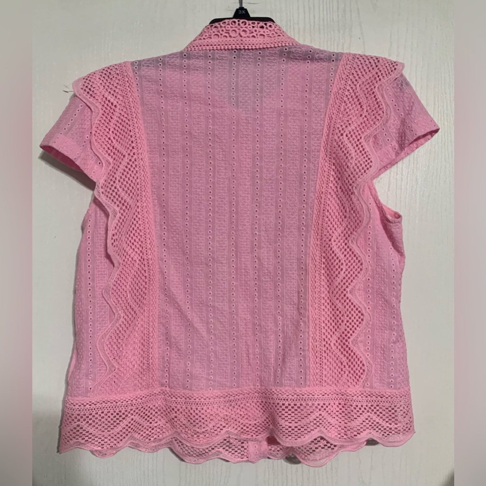A.Z.I New York Madea Pink Eyelet Lace Top NWT - Picture 2 of 5